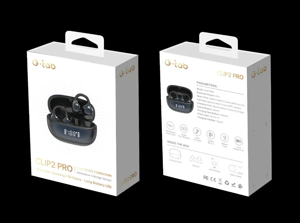 G-Tab Earbuds Clip2 Pro 30 Hours Working