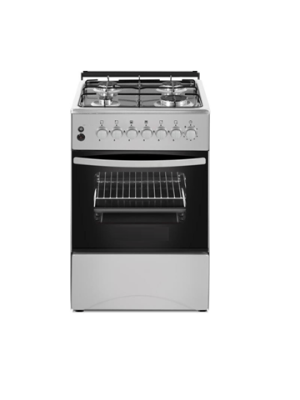 Ferre 50*50 Full Gas Free Standing Cooker, 4 Gas Burner Steel - Silver