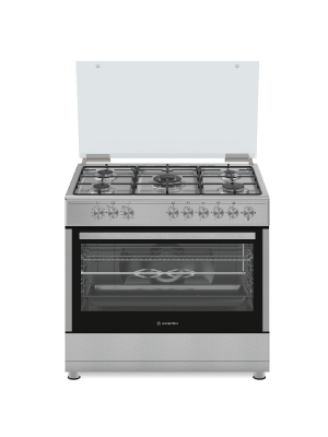 Ariston Gas Cooker 90*60 5 Gas Burner Silver