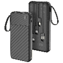 Porodo Piano 10000mAh Power Bank with Built-in Triple Cables 22.5W – Black